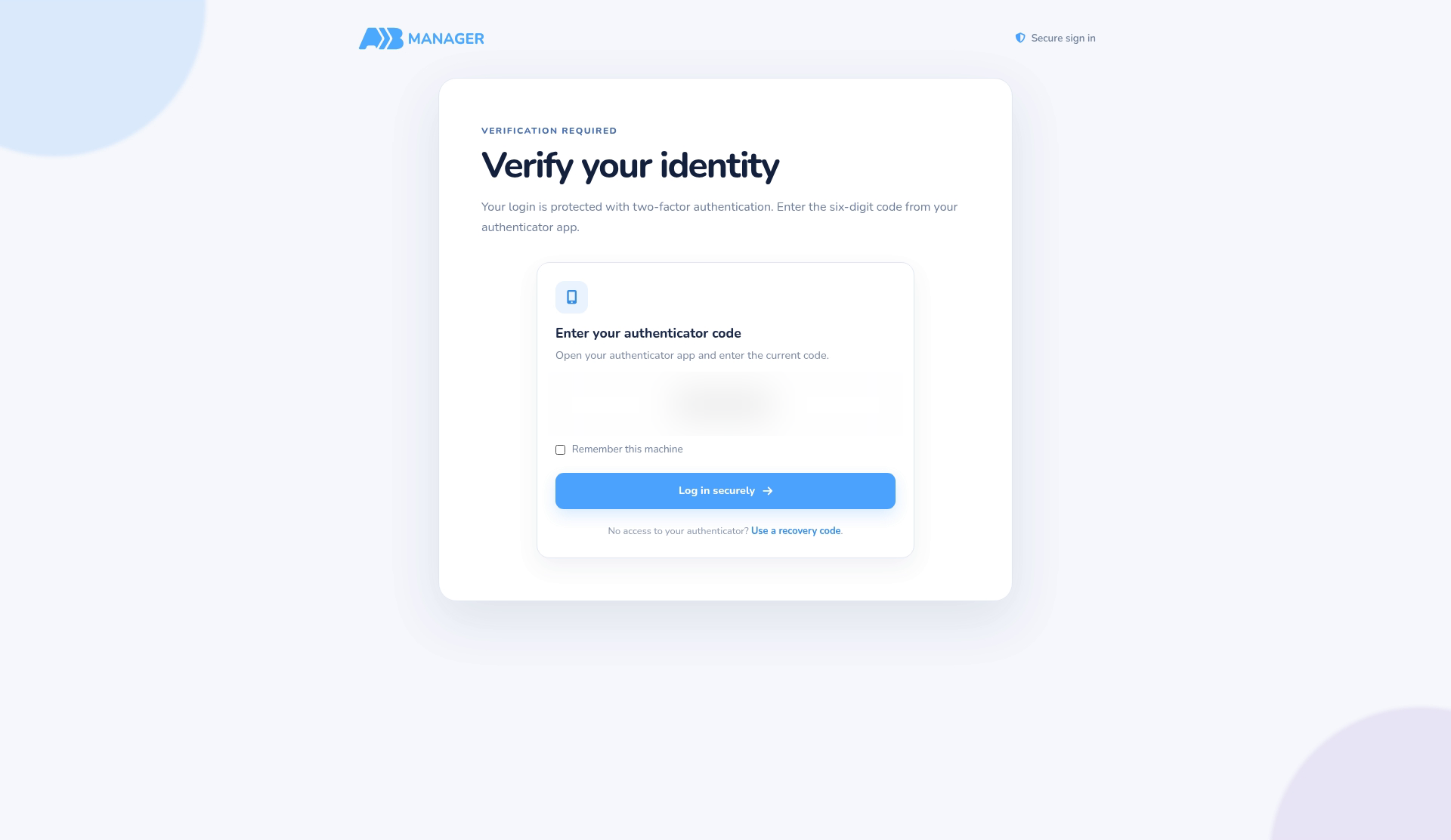 The Verify your identity page
